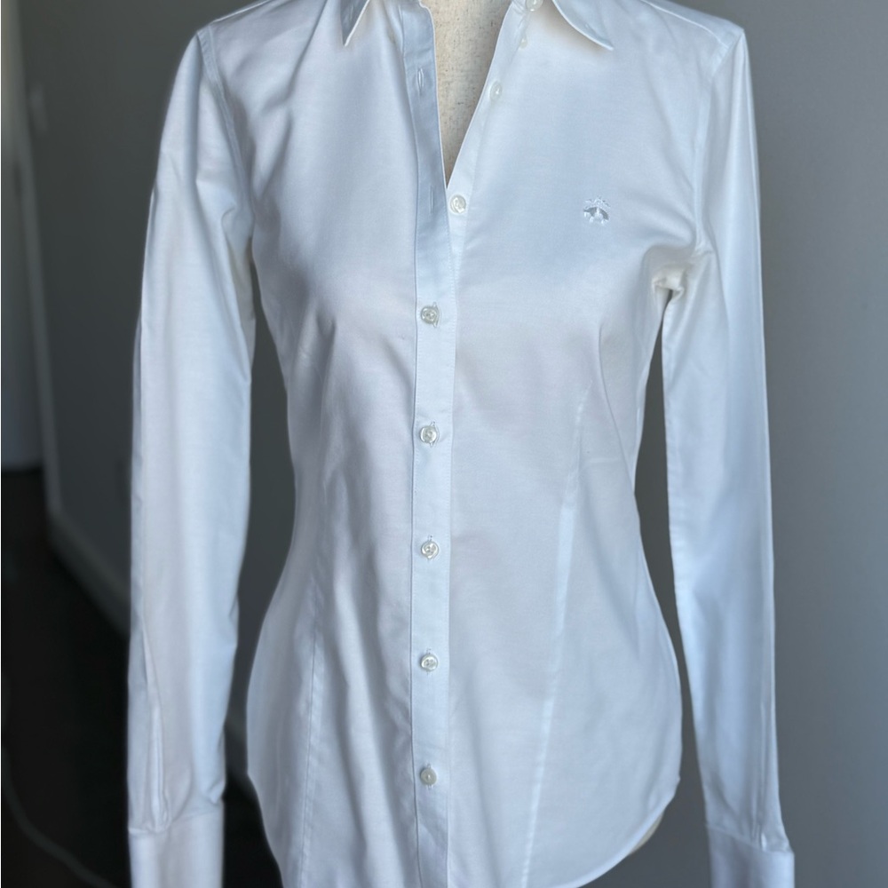 Brooks brother’s tailored oxford white button up shirt